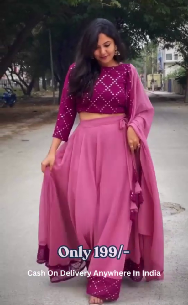 Pink Designer Lehenga + Duppta