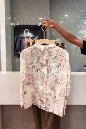 Women Classic Floral Sheer Printed Casual Shirt: Delicate, Dreamy, and Unapologetically Feminine