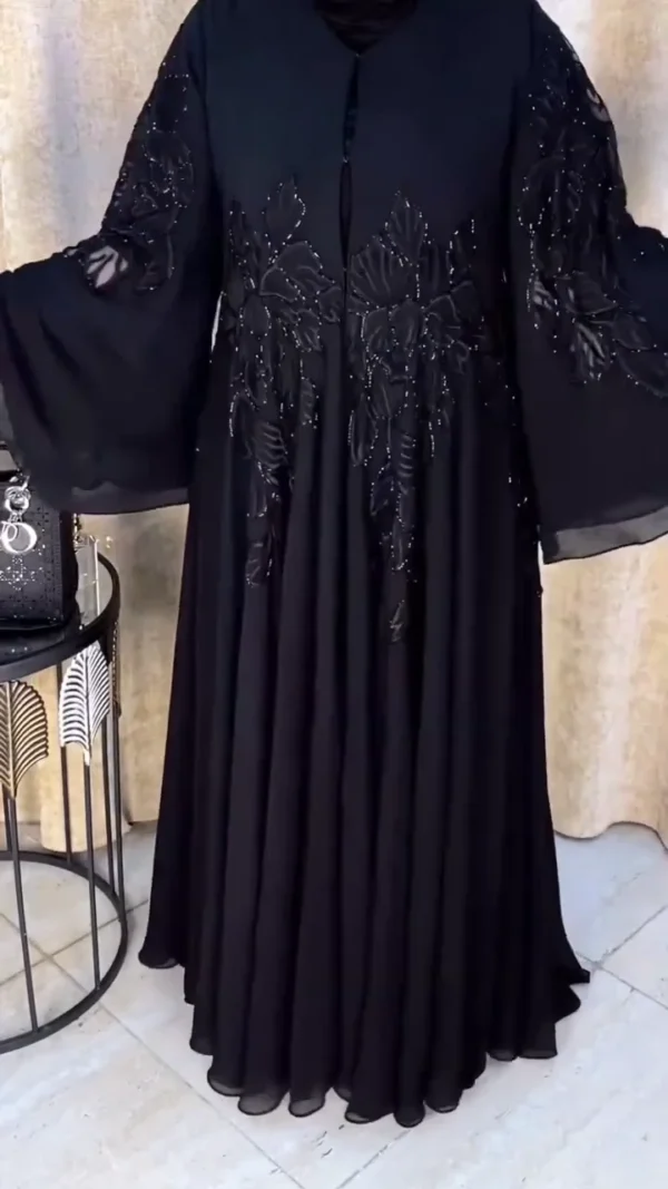 Women’s Fancy Designer Burkha Naqab – Farasha Pattern with Stone Work