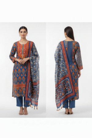 Women Floral Printed Regular Kurta with Trousers & Dupatta – Timeless Elegance Meets Comfort