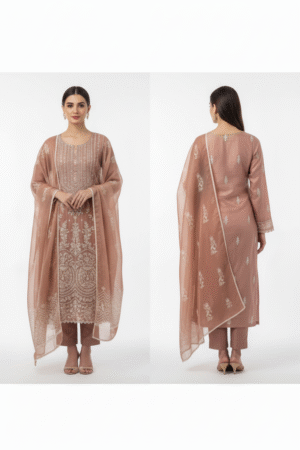 Women Embroidered Straight Kurta with Pants & Dupatta – Classic Elegance Redefined