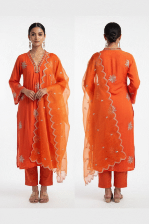 Women's Rayon Blend Anarkali Thread Work Kurta with Pant & Dupatta – Grace Meets Comfort