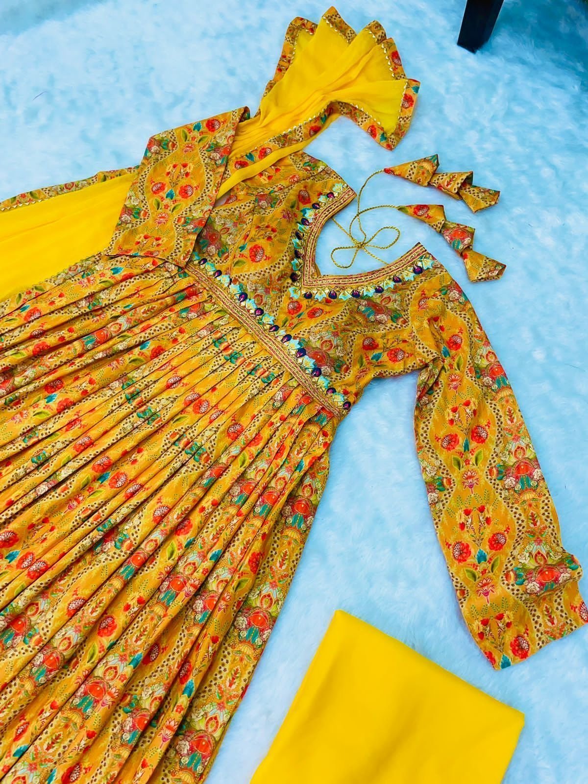 Presenting New Special Party Wear Aliya Cut Dresses Dupatta With Pant - Image 6