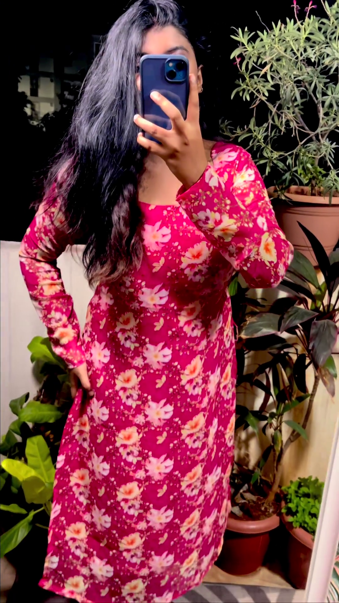 Present Floral Prtinted Georgette Black Coloured A-line Dress for Women||Gown|| - Image 9