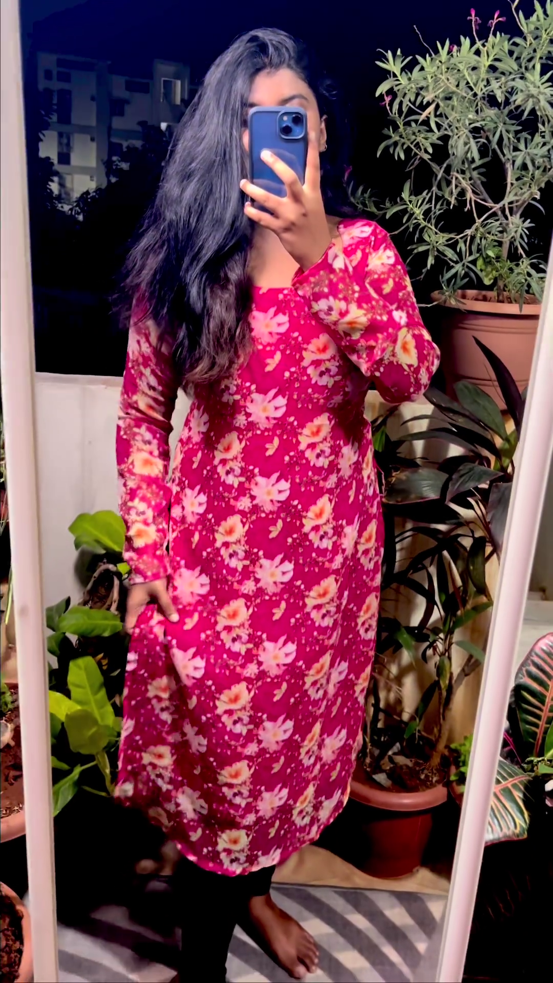 Present Floral Prtinted Georgette Black Coloured A-line Dress for Women||Gown|| - Image 8