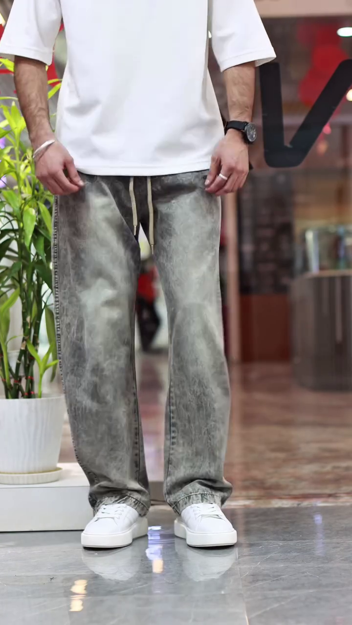 Men Jean Straight Fit Mid-Rise Heavy Fade Stretchable Cotton Jeans - Image 4