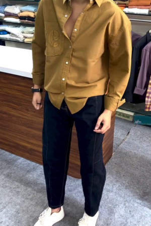 The Life Co. Pure Cotton Brand Logo Printed Relaxed Fit Shirt