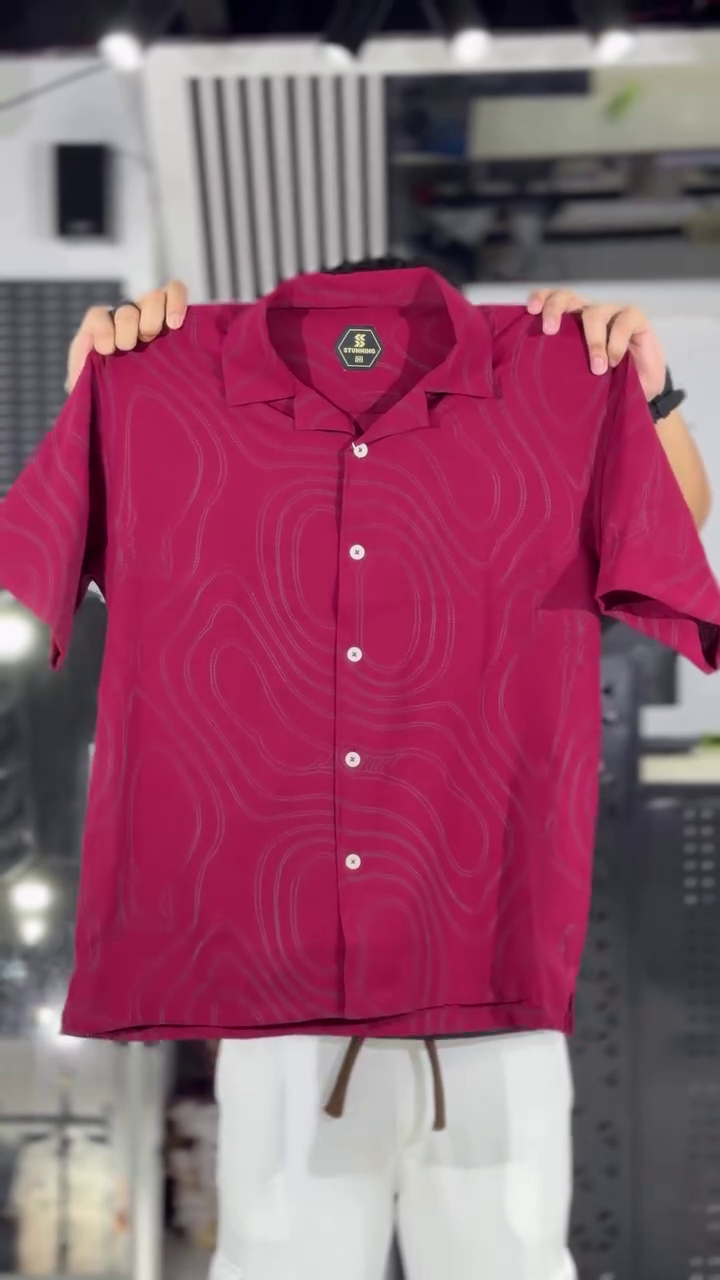 Comfort Spread Collar Geometric Printed Opaque Shirt - Image 5