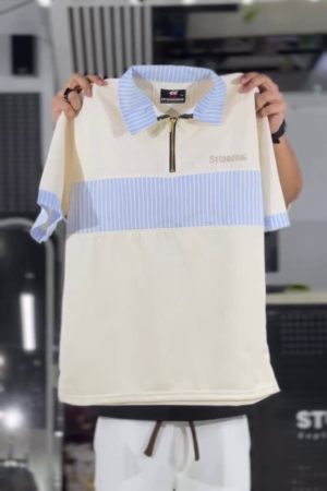 Printed Pure Cotton Polo Collar T-Shirt With Shorts Co-Ords