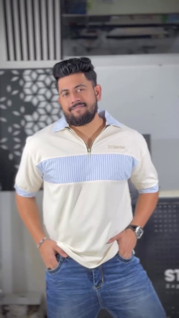 Men Colourblocked Polo Collar T-shirt - Image 12