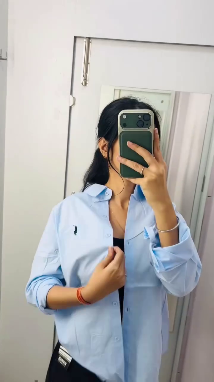 Striped Colorblocked Cotton Oversized Shirt - Image 10