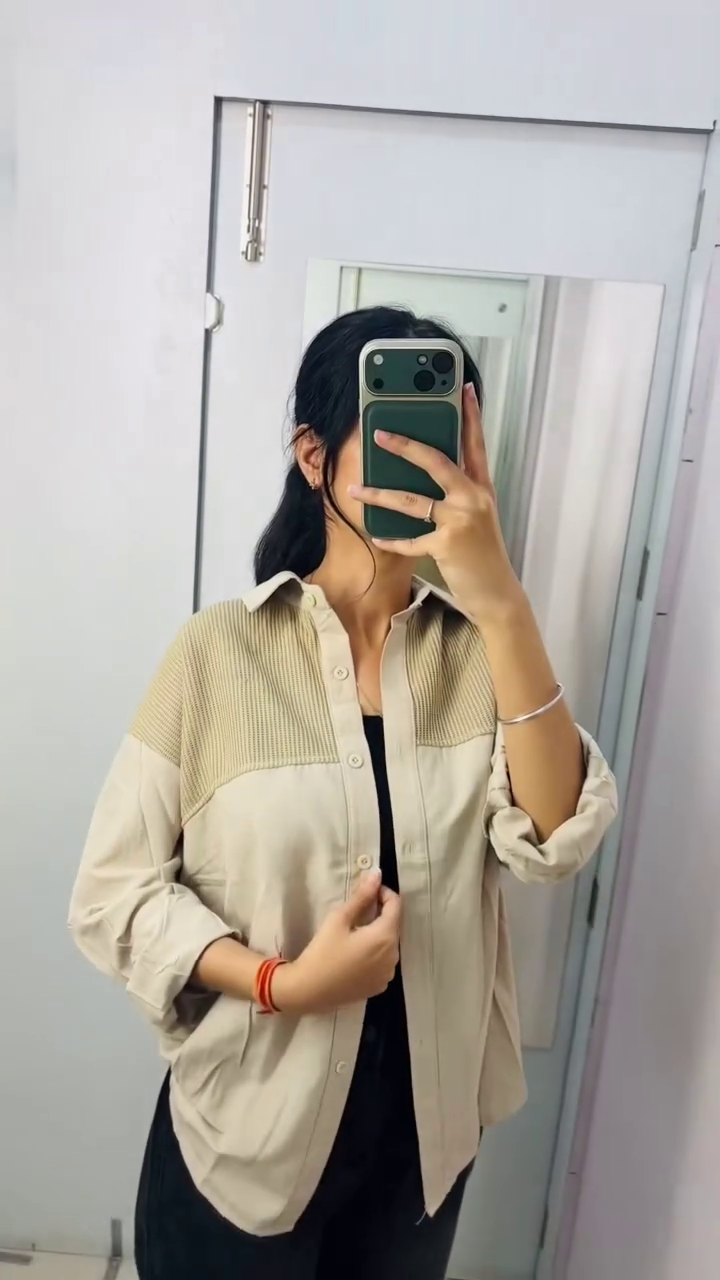 Striped Colorblocked Cotton Oversized Shirt - Image 6