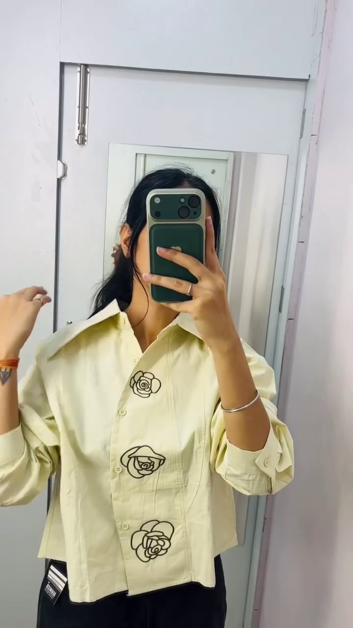 Striped Colorblocked Cotton Oversized Shirt - Image 5