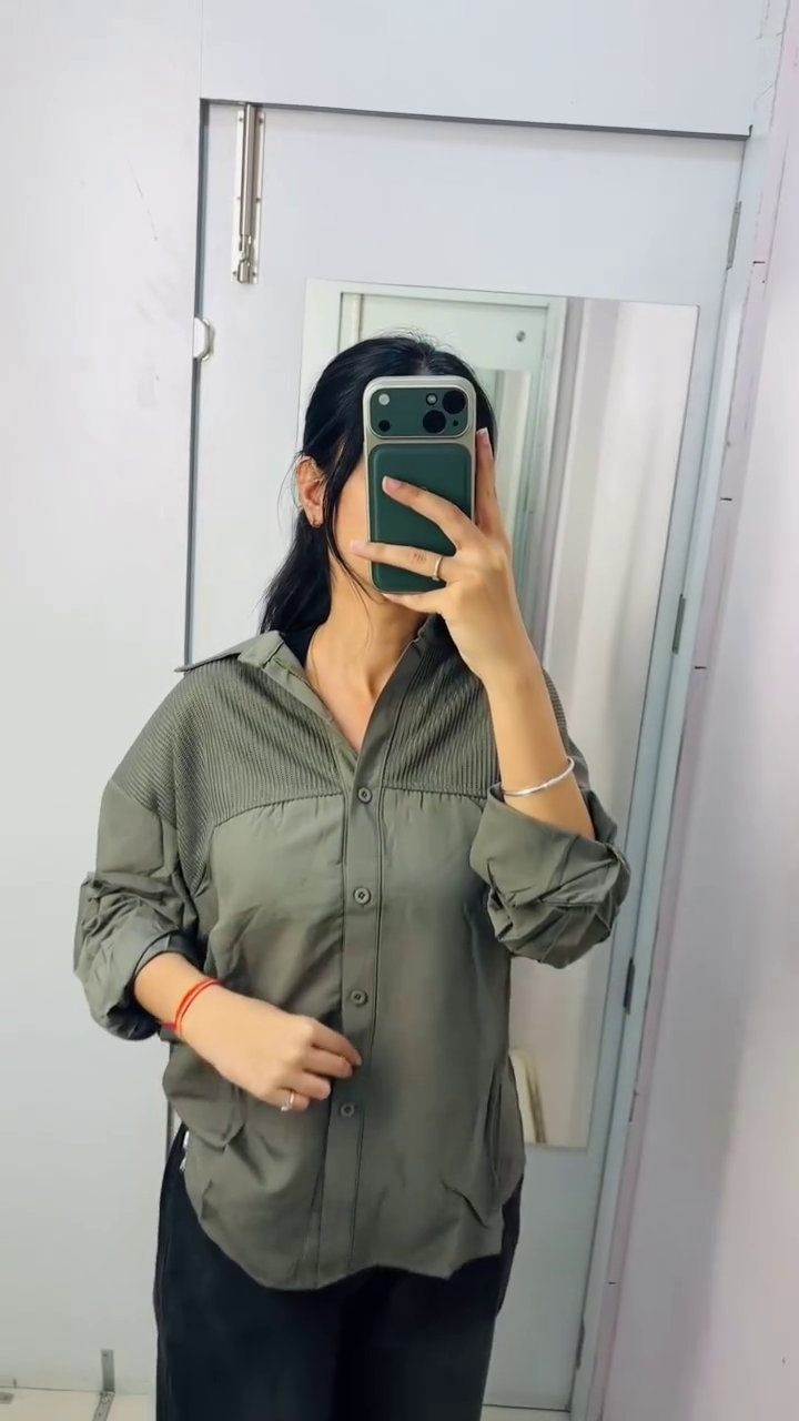 Striped Colorblocked Cotton Oversized Shirt - Image 4