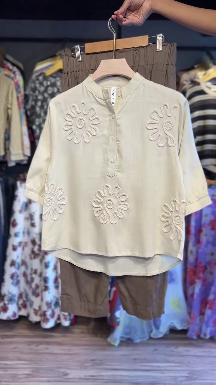 White Boxy Floral Self Design Cotton Schiffli Casual Shirt
