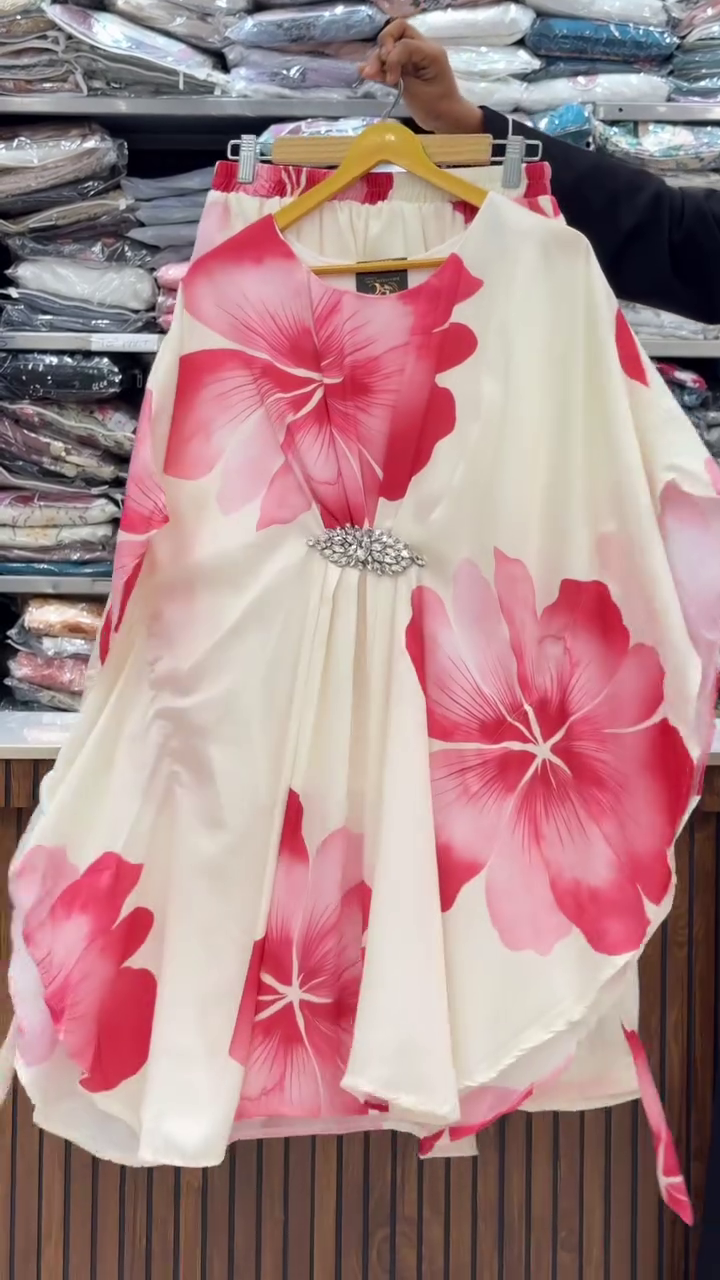 Women Floral Printed Maxi Dress With Dupatta - Image 9