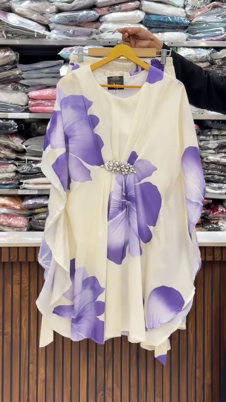Women Floral Printed Maxi Dress With Dupatta - Image 5