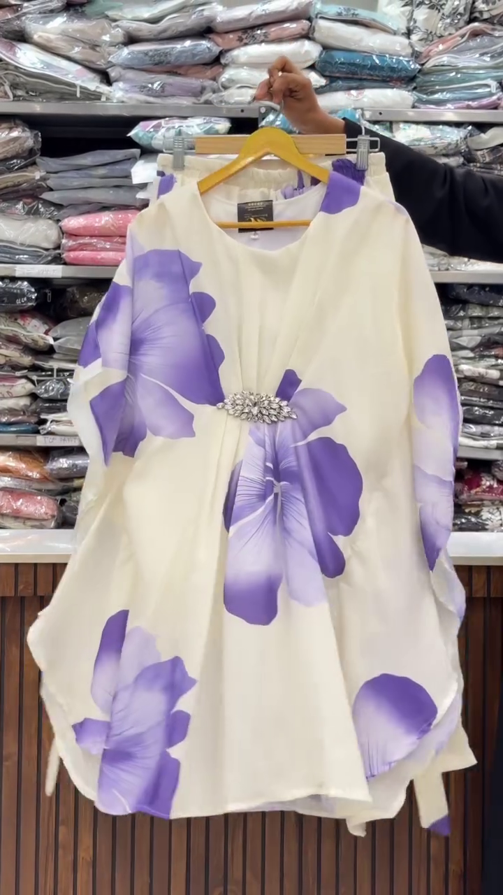 Women Floral Printed Maxi Dress With Dupatta - Image 3