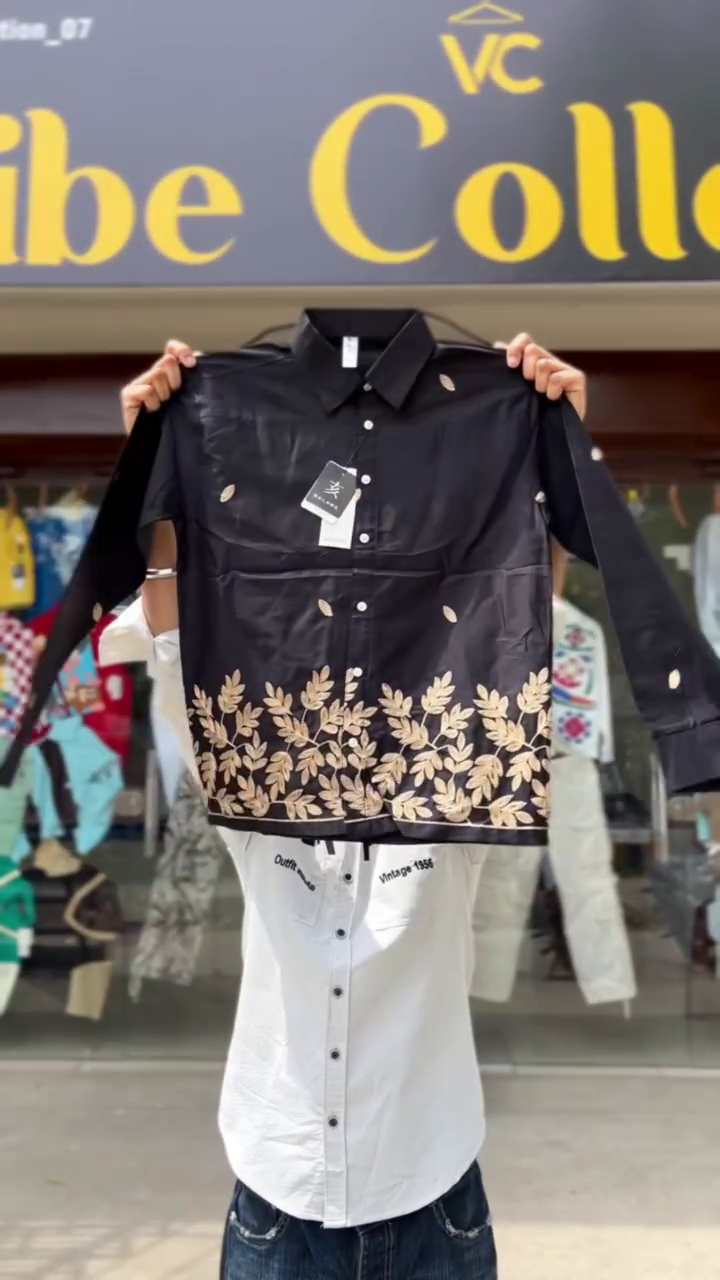 Men White Slim Fit Embroidered Cotton Casual Shirt - Image 3