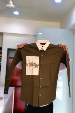 Men Brown And Rust Colourblocked Pure Cotton Casual Shirt