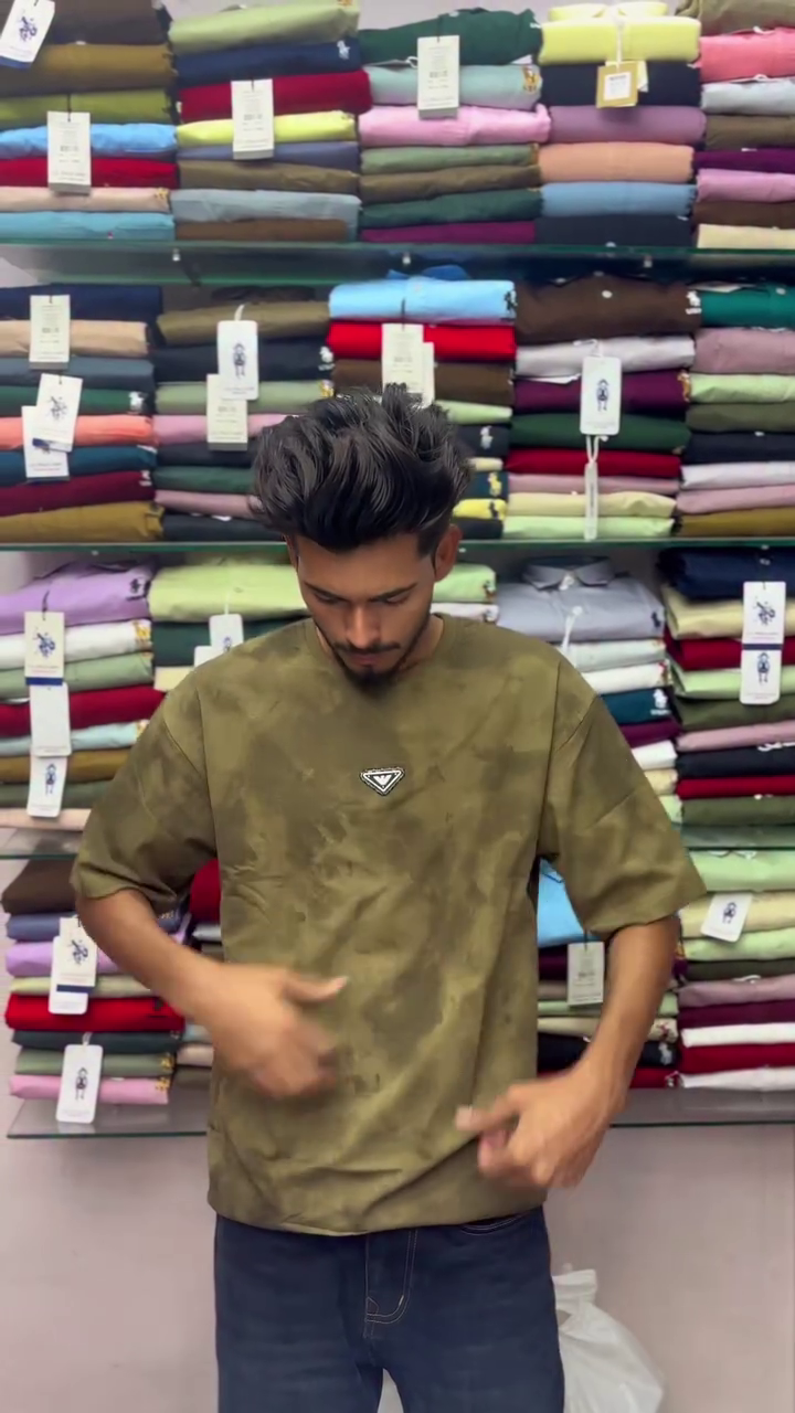 Men Olive Green Oversized T-shirt - Image 2
