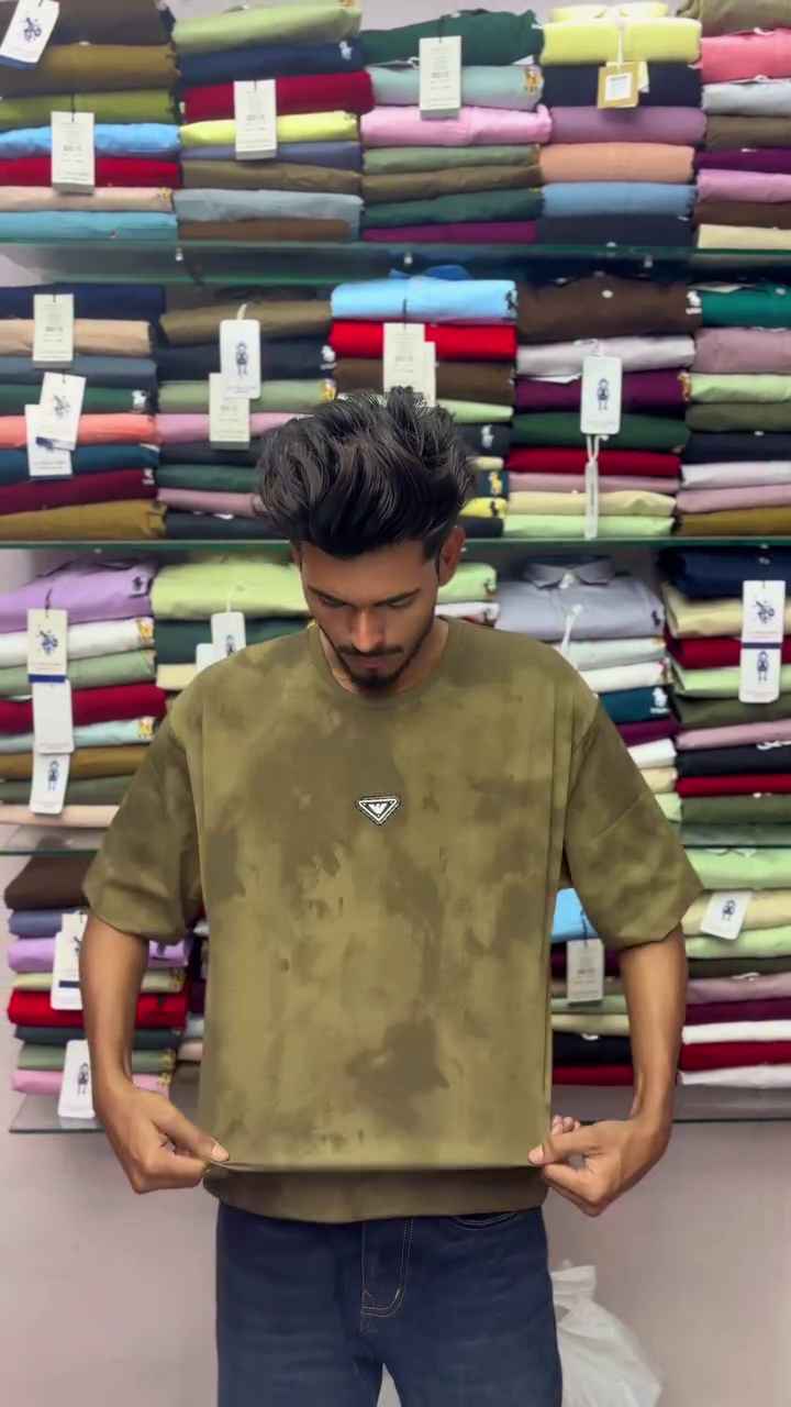 Men Olive Green Oversized T-shirt - Image 16