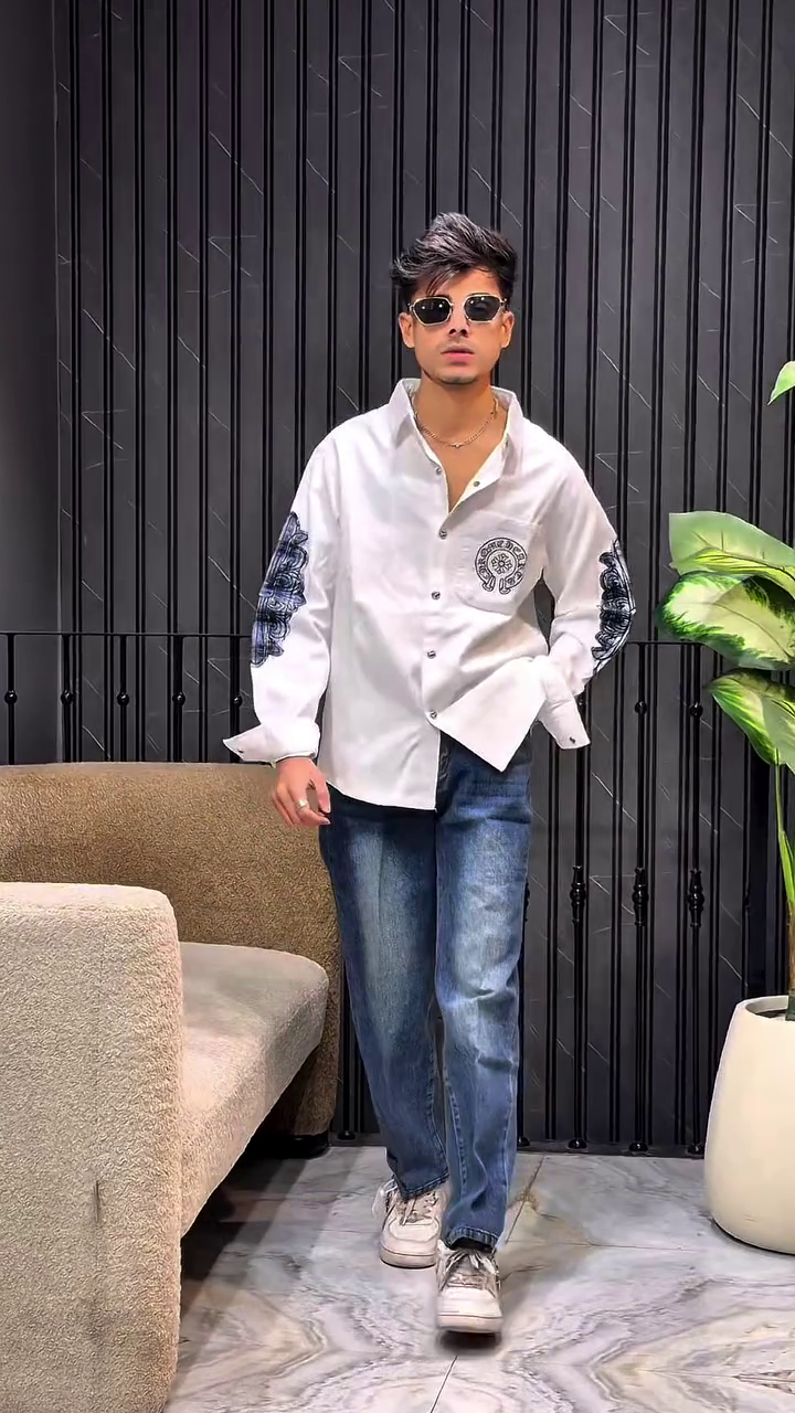Spread Collar Full Sleeves Cotton Casual Shirts