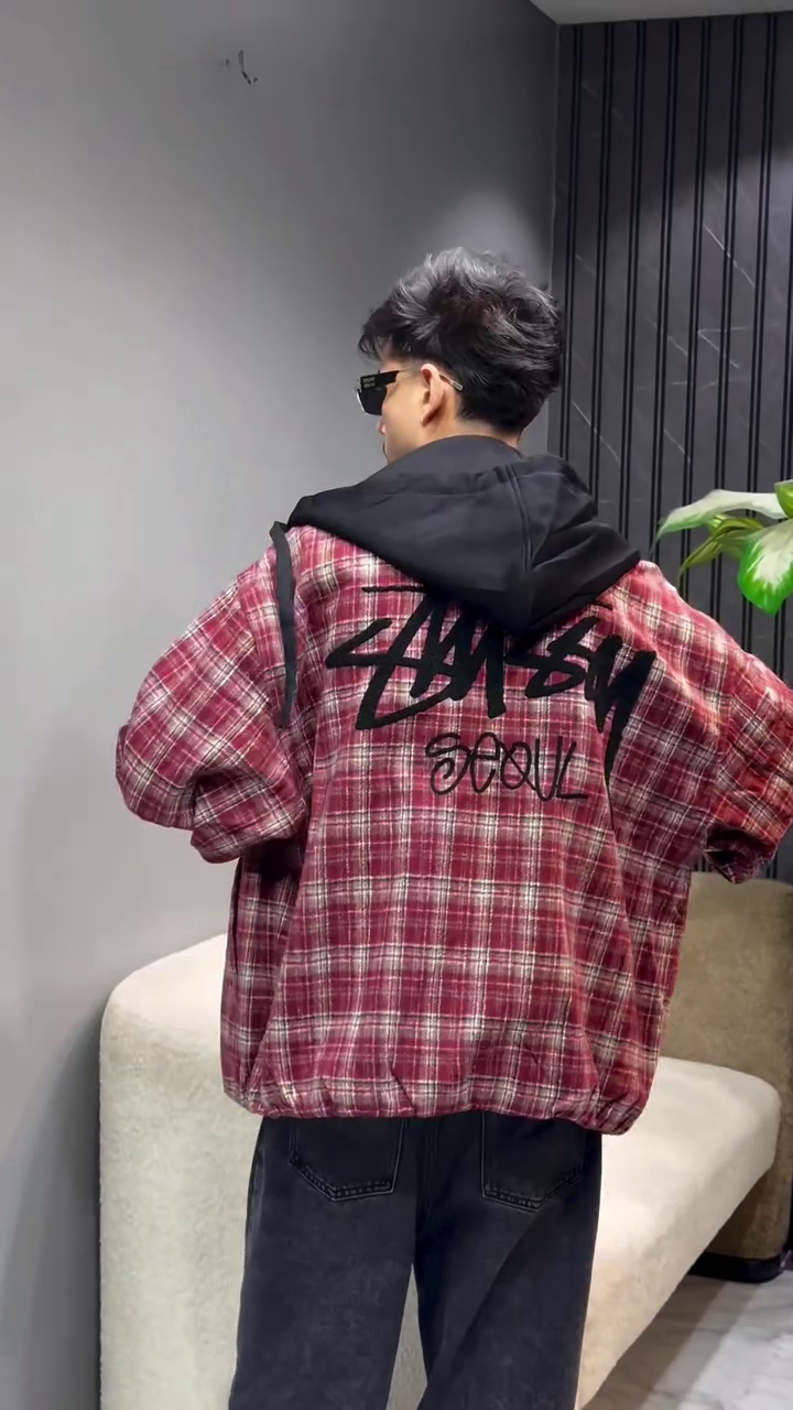 Oversized Hooded Fuzzy Tailored Jacket - Image 2