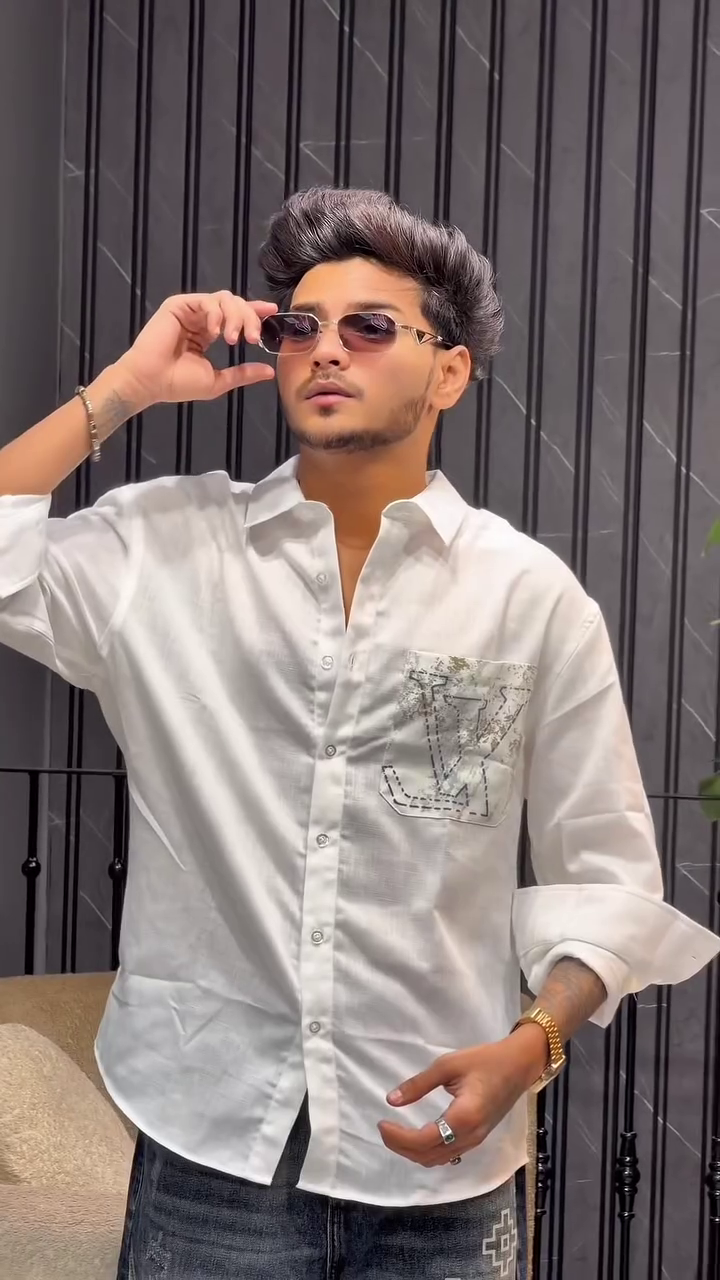 Regular Fit Spread Collar Long Sleeve Pocket Casual Shirt - Image 13