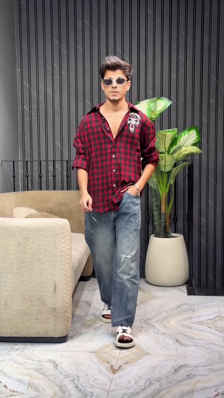 Men Black Checked Casual Shirt