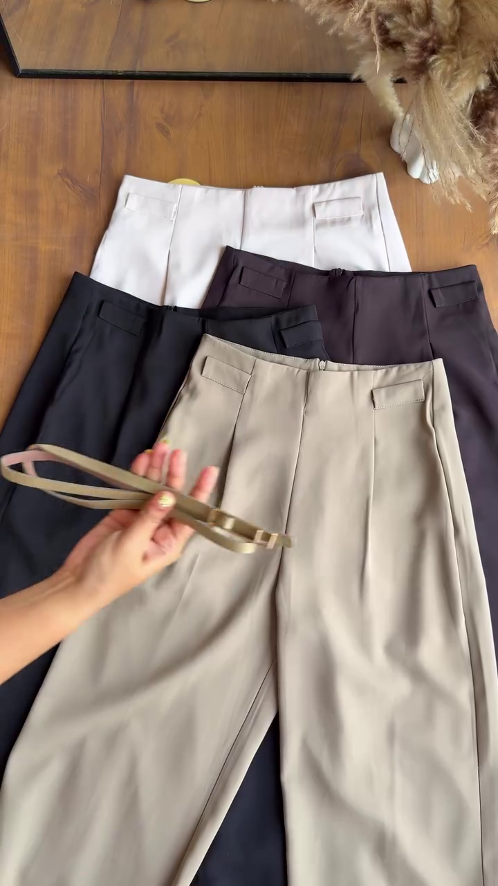 Women Relaxed Straight Leg High-Rise Non Iron Trousers - Image 3