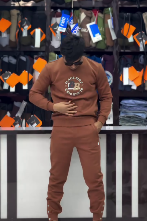 Men Solid Oversized Hooded Cotton Tracksuits