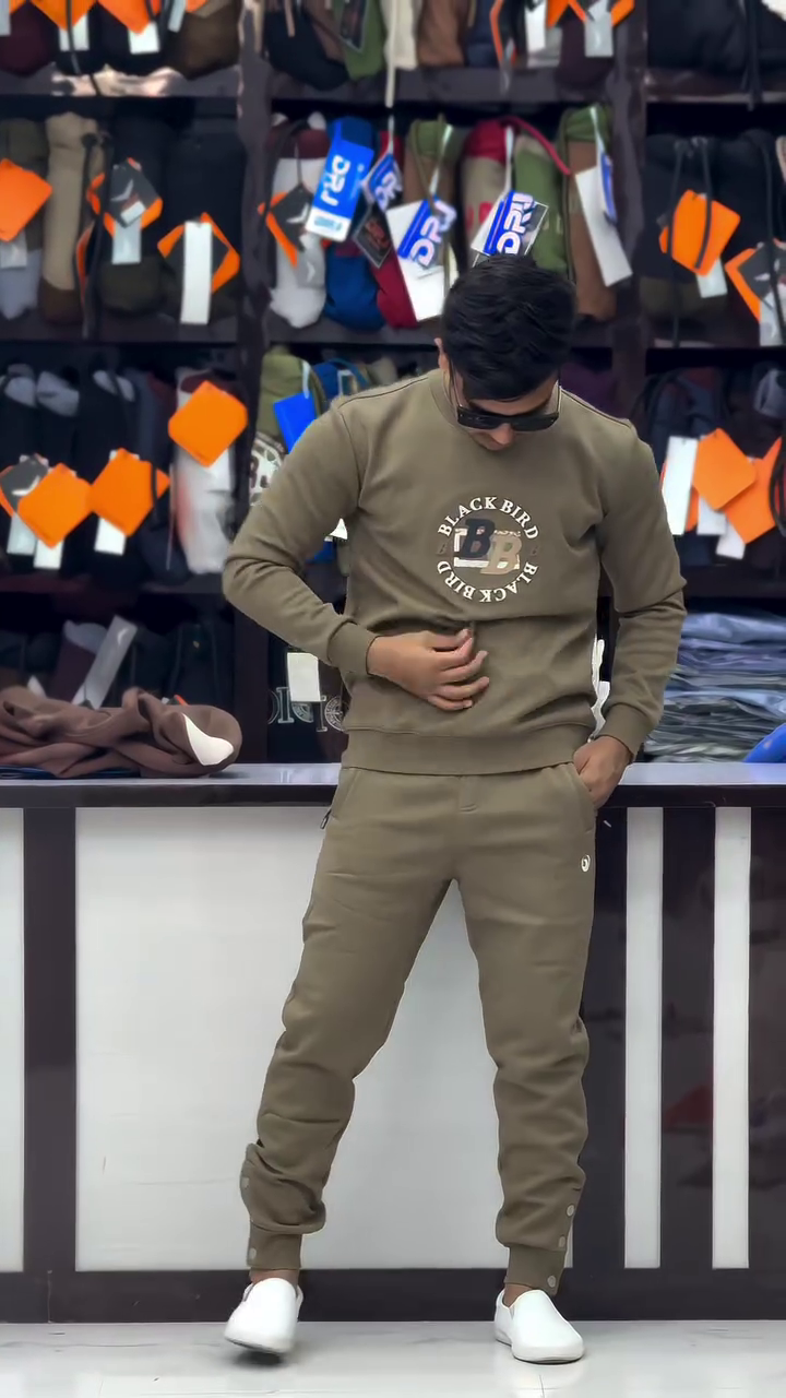 Men Solid Oversized Hooded Cotton Tracksuits - Image 6