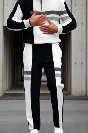 Striped Polo T-shirt with Trousers Co-Ords
