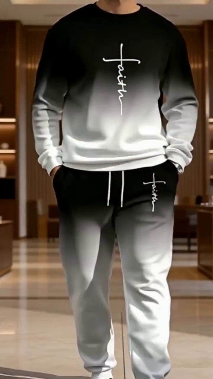 Men's Everyday Suits and More Comfortable Loose Fit Hoodie Set, Perfect for All Seasons, Stylish and Versatile Outfit for Any Occasion