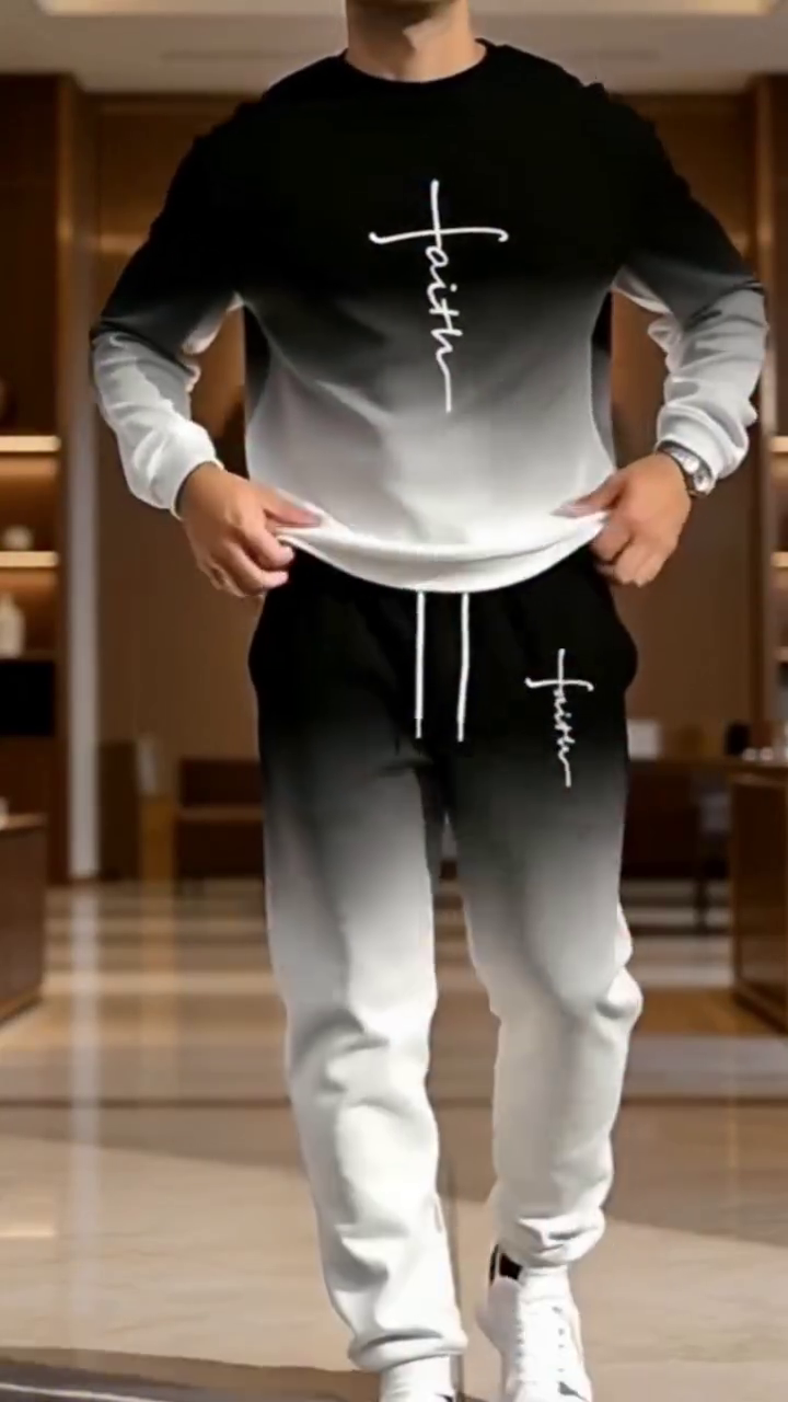 Men's Everyday Suits and More Comfortable Loose Fit Hoodie Set, Perfect for All Seasons, Stylish and Versatile Outfit for Any Occasion - Image 7