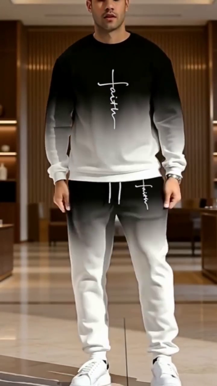 Men's Everyday Suits and More Comfortable Loose Fit Hoodie Set, Perfect for All Seasons, Stylish and Versatile Outfit for Any Occasion - Image 6