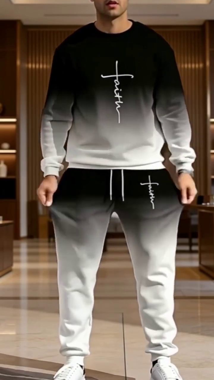 Men's Everyday Suits and More Comfortable Loose Fit Hoodie Set, Perfect for All Seasons, Stylish and Versatile Outfit for Any Occasion - Image 3