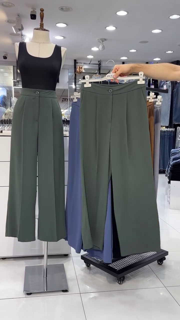 Women Green Solid Trousers - Image 6