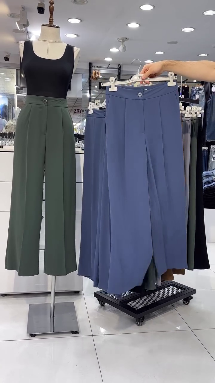 Women Green Solid Trousers - Image 4