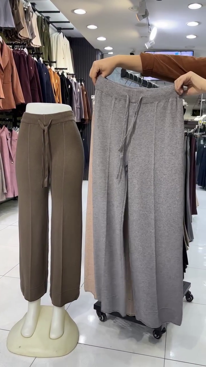 Women Wide Leg Drawstring Relaxed Fit Trouser - Image 8