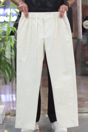 Men White Mid-Rise Baggy Trouser