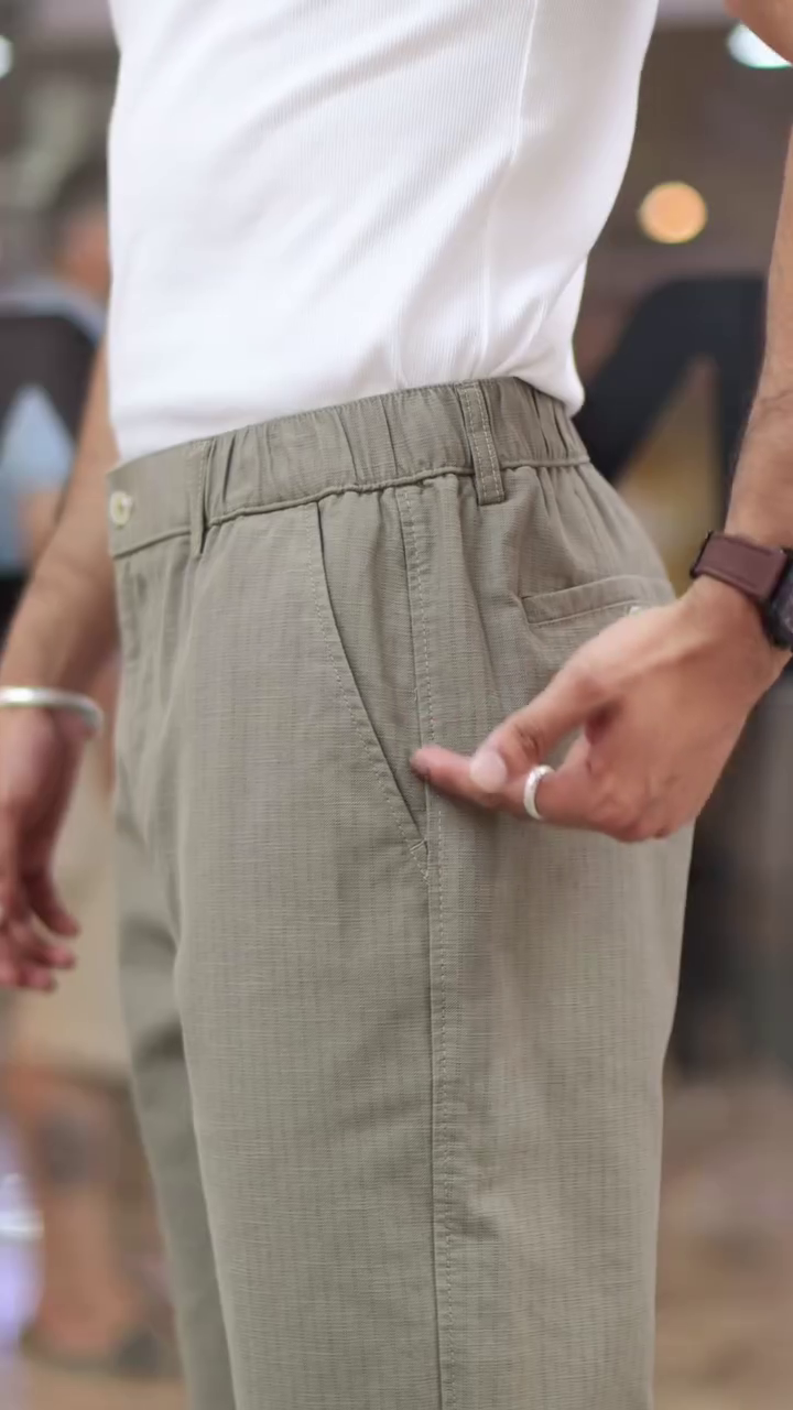 Men White Mid-Rise Baggy Trouser - Image 5