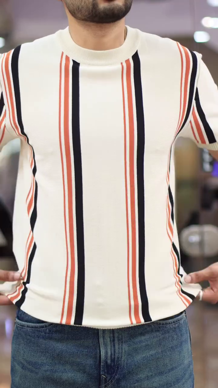 Striped Pure Cotton T-shirt - Image 11