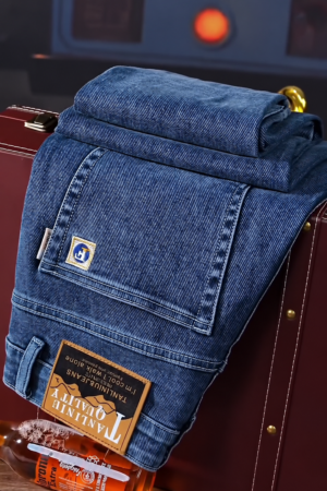 Men’s Blue Slim-Fit Casual Denim Jeans
