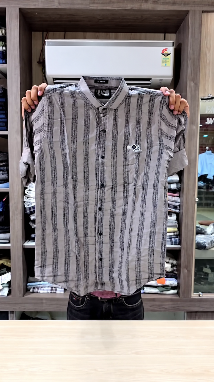 Premium Summer Comfort Men’s Stripe Linen Shirt - Image 5